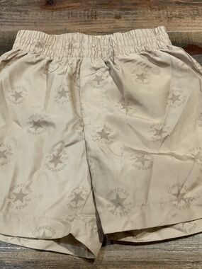 Converse Beige Elastic Waist Logo Swim Shorts